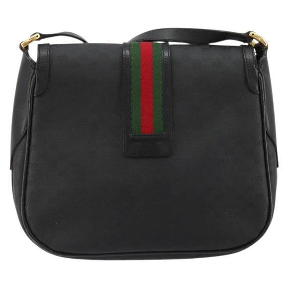 GUCCI Micro GG Supreme Web Sherry Line Tas PVC Zwart 001 115 0914 Auth 182409
