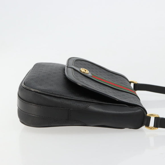 GUCCI Micro GG Supreme Web Sherry Line Tas PVC Zwart 001 115 0914 Auth 182409