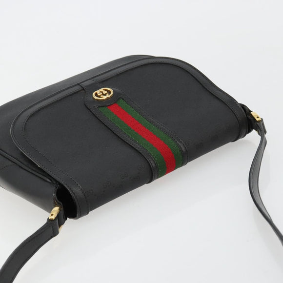 GUCCI Micro GG Supreme Web Sherry Line Tas PVC Zwart 001 115 0914 Auth 182409