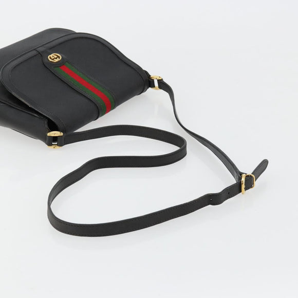GUCCI Micro GG Supreme Web Sherry Line Tas PVC Zwart 001 115 0914 Auth 182409