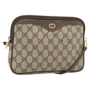 GUCCI GG Supreme Schoudertas PVC Beige Goud 97 02 068 Auth 182410-1