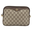 GUCCI GG Supreme Schoudertas PVC Beige Goud 97 02 068 Auth 182410-13
