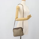 GUCCI GG Supreme Schoudertas PVC Beige Goud 97 02 068 Auth 182410-20