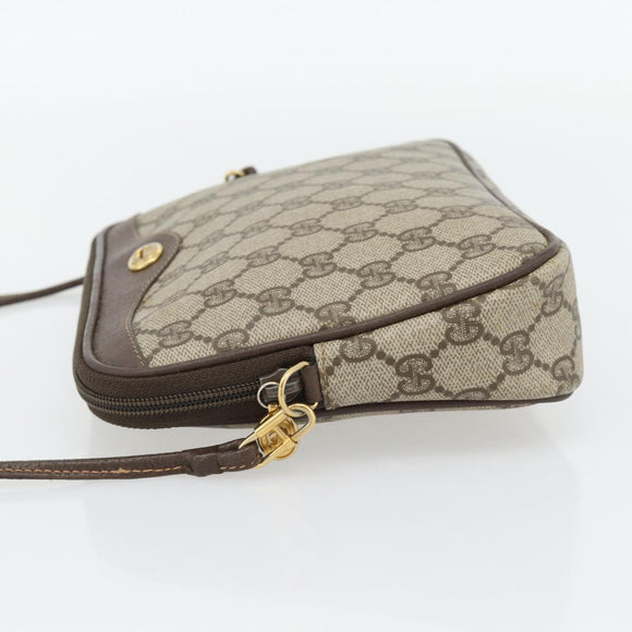 GUCCI GG Supreme Schoudertas PVC Beige Goud 97 02 068 Auth 182410