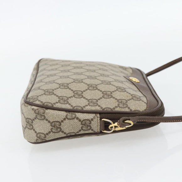 GUCCI GG Supreme Schoudertas PVC Beige Goud 97 02 068 Auth 182410