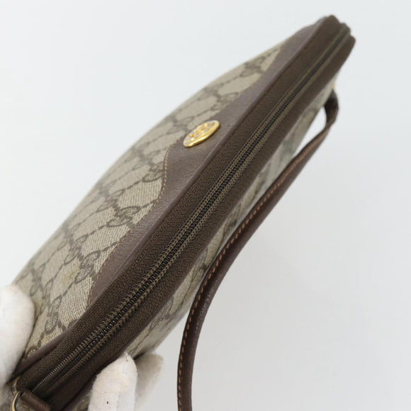 GUCCI GG Supreme Schoudertas PVC Beige Goud 97 02 068 Auth 182410