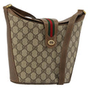 GUCCI GG Supreme Web Sherry Line Tasche PVC Beige Gold 904 02 081 Auth 182411-1