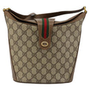 GUCCI GG Supreme Web Sherry Line Tasche PVC Beige Gold 904 02 081 Auth 182411-13