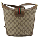 GUCCI GG Supreme Web Sherry Line Tasche PVC Beige Gold 904 02 081 Auth 182411-2