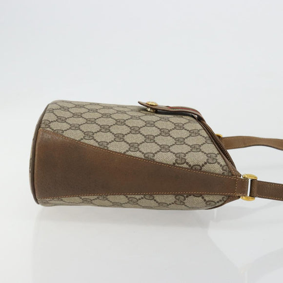 GUCCI GG Supreme Web Sherry Line Tasche PVC Beige Gold 904 02 081 Auth 182411