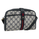 GUCCI GG Supreme Sherry Line Schoudertas PVC Marine Goud Auth 182412-1