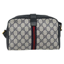 GUCCI GG Supreme Sherry Line Schoudertas PVC Marine Goud Auth 182412-2