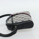 GUCCI GG Supreme Sherry Line Schoudertas PVC Marine Goud Auth 182412-3