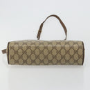 GUCCI GG Supreme Web Sherry Line Shoulder Bag PVC Beige Gold Auth 182413-10