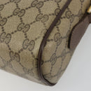 GUCCI GG Supreme Web Sherry Line Shoulder Bag PVC Beige Gold Auth 182413-13