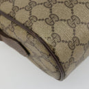 GUCCI GG Supreme Web Sherry Line Shoulder Bag PVC Beige Gold Auth 182413-14
