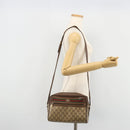 GUCCI GG Supreme Web Sherry Line Shoulder Bag PVC Beige Gold Auth 182413-25