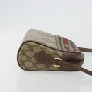 GUCCI GG Supreme Web Sherry Line Shoulder Bag PVC Beige Gold Auth 182413-4