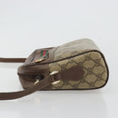 GUCCI GG Supreme Web Sherry Line Shoulder Bag PVC Beige Gold Auth 182413-5