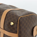 CELINE Macadam Canvas Mini Boston Bag PVC Leather Brown Gold Auth 182416A-10