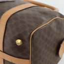 CELINE Macadam Canvas Mini Boston Bag PVC Leather Brown Gold Auth 182416A-12