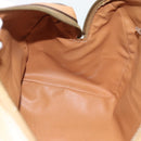 CELINE Macadam Canvas Mini Boston Bag PVC Leather Brown Gold Auth 182416A-17