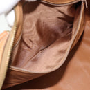 CELINE Macadam Canvas Mini Boston Bag PVC Leather Brown Gold Auth 182416A-19