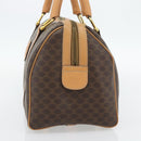 CELINE Macadam Canvas Mini Boston Bag PVC Leather Brown Gold Auth 182416A-5