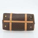 CELINE Macadam Canvas Mini Boston Bag PVC Leather Brown Gold Auth 182416A-9