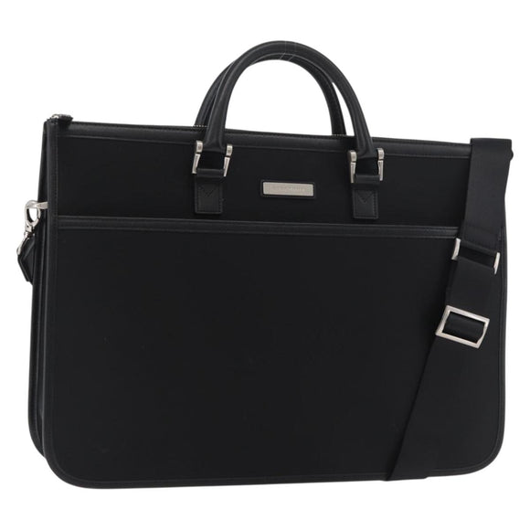 BURBERRY Business Bag Nylon 2way Black Silver Auth 182417