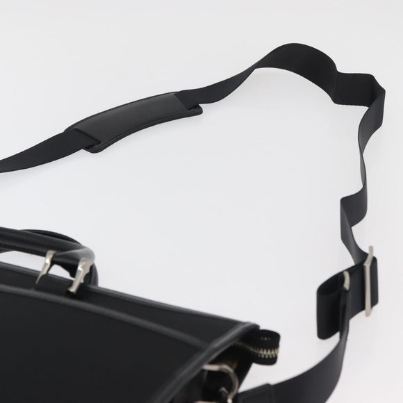 BURBERRY Business Bag Nylon 2way Black Silver Auth 182417