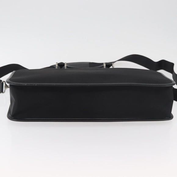 BURBERRY Business Bag Nylon 2way Black Silver Auth 182417