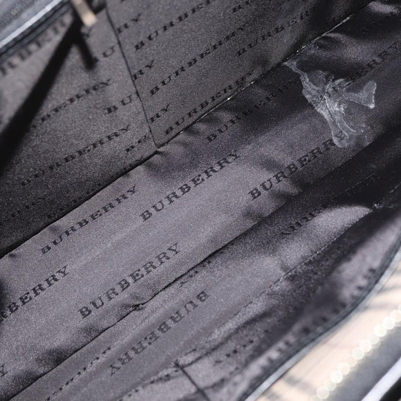 BURBERRY Business Bag Nylon 2way Black Silver Auth 182417