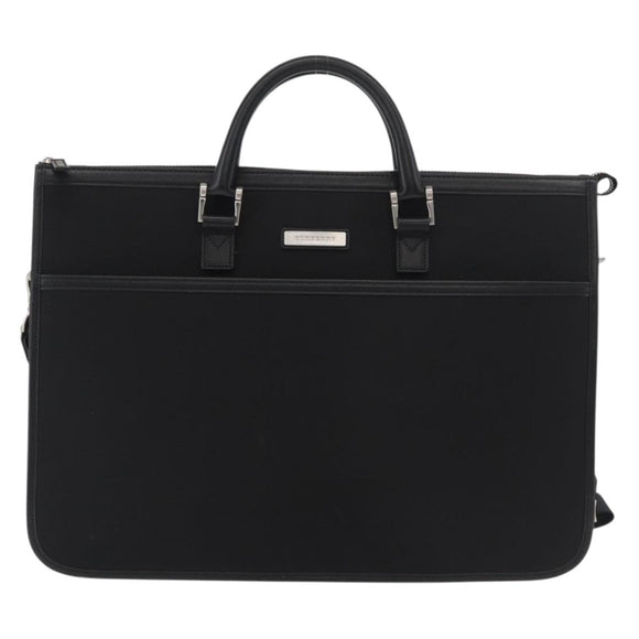 BURBERRY Business Bag Nylon 2way Black Silver Auth 182417