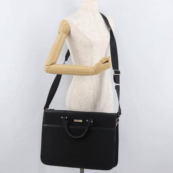 BURBERRY Business Bag Nylon 2way Black Silver Auth 182417