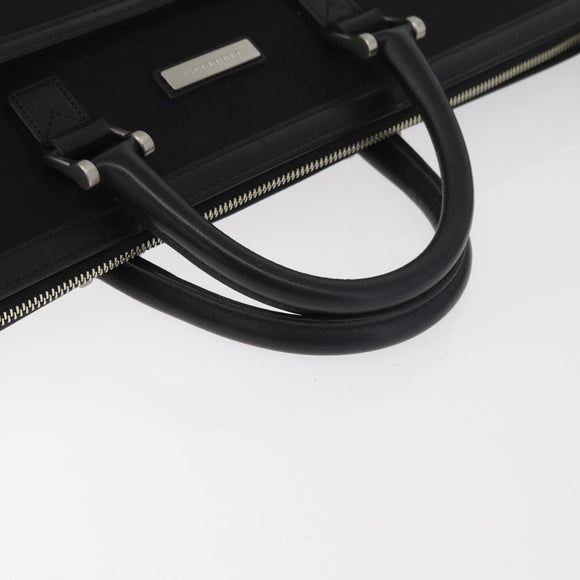 BURBERRY Business Bag Nylon 2way Black Silver Auth 182417