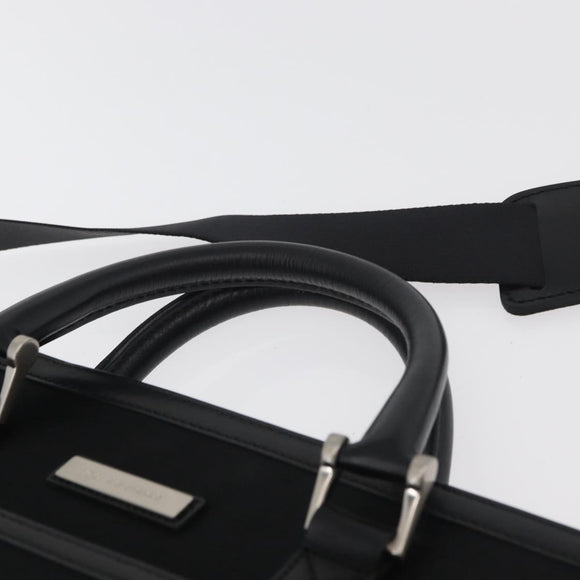 BURBERRY Business Bag Nylon 2way Black Silver Auth 182417
