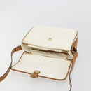 CELINE Macadam Canvas Shoulder Bag PVC Leather White Gold Auth 182418A-10