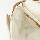 CELINE Macadam Canvas Shoulder Bag PVC Leather White Gold Auth 182418A-20