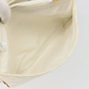 CELINE Macadam Canvas Shoulder Bag PVC Leather White Gold Auth 182418A-23
