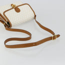 CELINE Macadam Canvas Shoulder Bag PVC Leather White Gold Auth 182418A-7