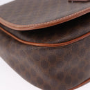 CELINE Macadam Canvas Shoulder Bag PVC Leather Brown Gold Auth 182419-11