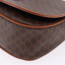 CELINE Macadam Canvas Shoulder Bag PVC Leather Brown Gold Auth 182419-12