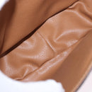 CELINE Macadam Canvas Shoulder Bag PVC Leather Brown Gold Auth 182419-18