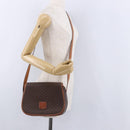 CELINE Macadam Canvas Shoulder Bag PVC Leather Brown Gold Auth 182419-24