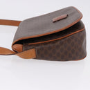 CELINE Macadam Canvas Shoulder Bag PVC Leather Brown Gold Auth 182419-5