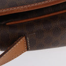 CELINE Macadam Canvas Shoulder Bag PVC Leather Brown Gold Auth 182419-6