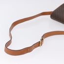CELINE Macadam Canvas Shoulder Bag PVC Leather Brown Gold Auth 182419-8