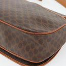 CELINE Macadam Canvas Shoulder Bag PVC Leather Brown Gold Auth 182419A-12