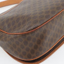 CELINE Macadam Canvas Shoulder Bag PVC Leather Brown Gold Auth 182419A-13